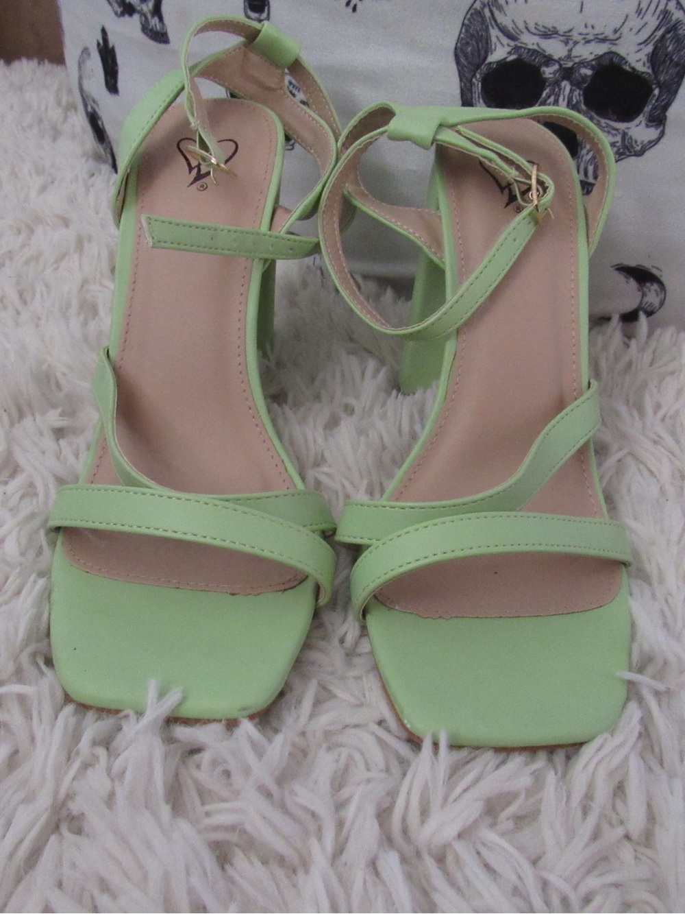 Windsor Mint Green Strappy Block Heel Sandals